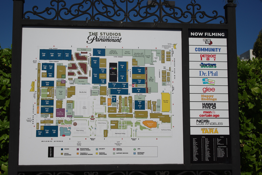 plan des studios cinéma Paramount à Los Angeles