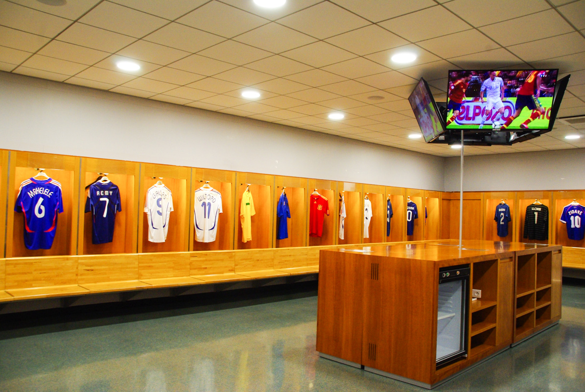 intérieur des vestiaires du Stade de France