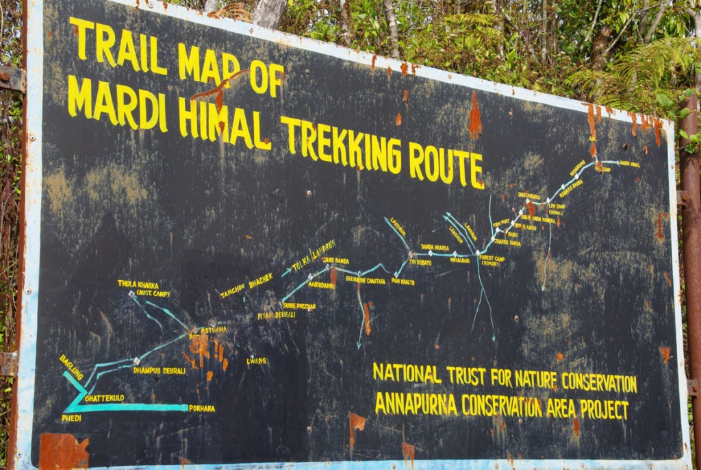Carte du trek de Mardi Himal