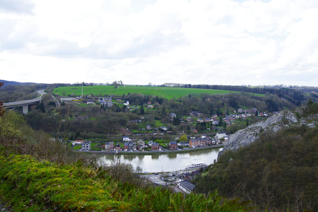 vue sur la Meuse depuis l'accrobranche Dinant Evasion
