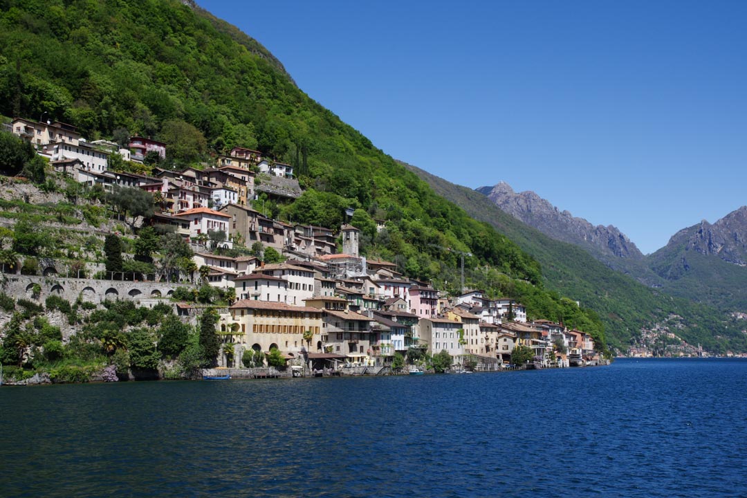 Le village de Gandria au bord du lac de Lugano
