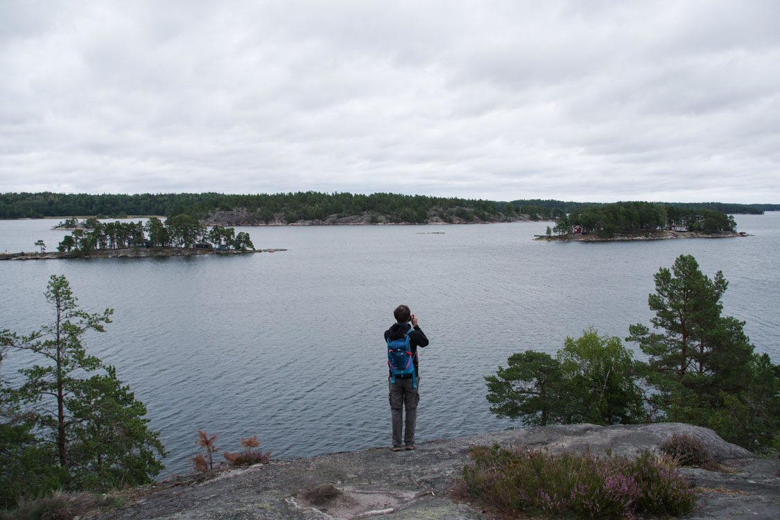 Panorama sur l'archipel de Stockholm depuis le somment de l'île de Grinda