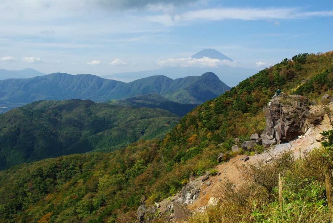 panorama sur les monts kintoki et fuji 