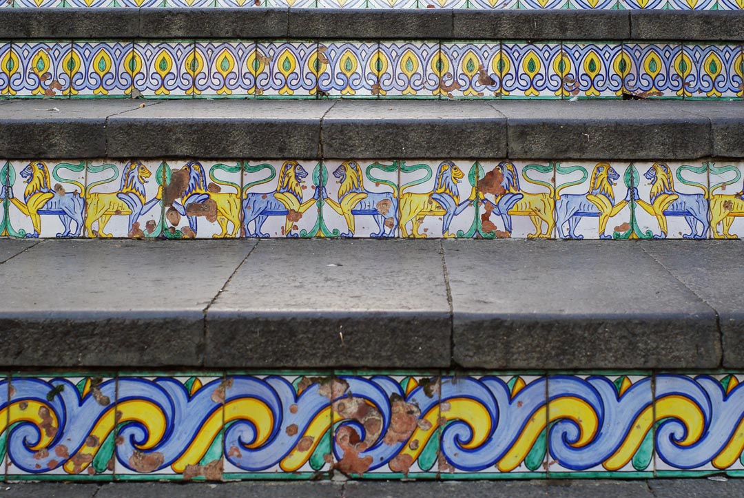 Détail de l'escalier de céramique à Caltagirone