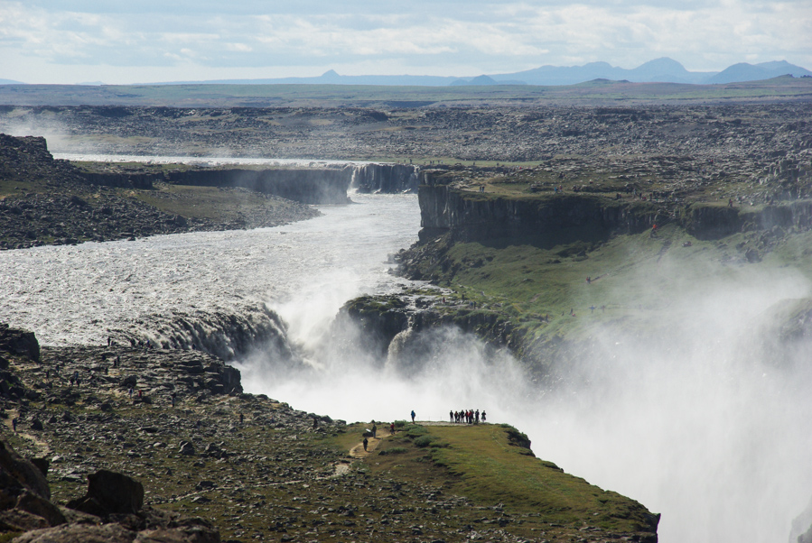 panorama sur la cascade Dettifoss - Islande