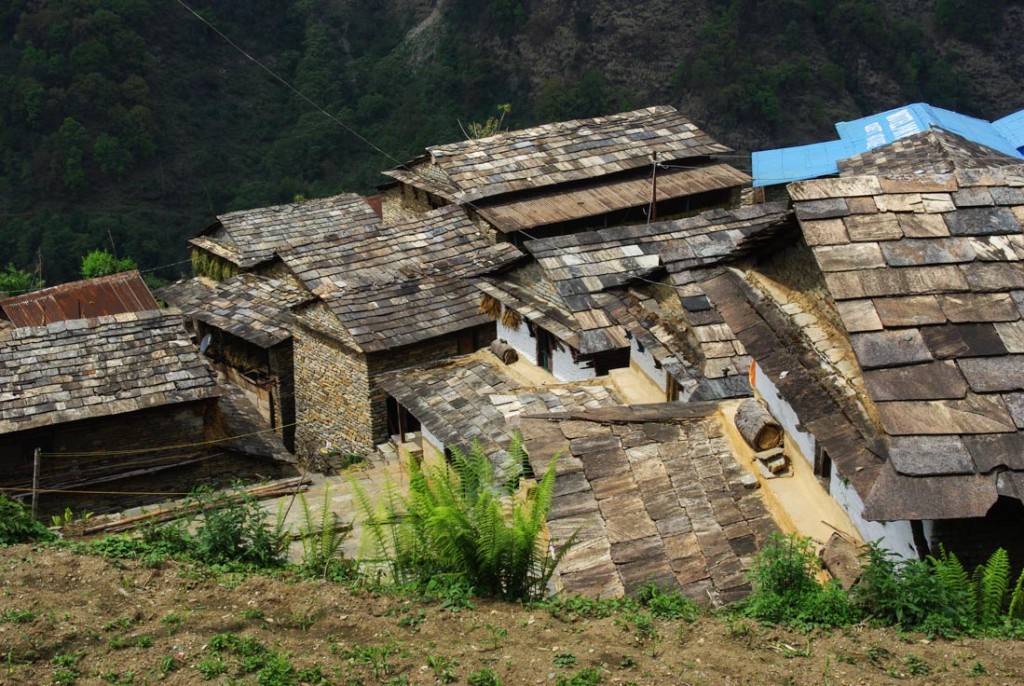 les toits du villages de Landruk