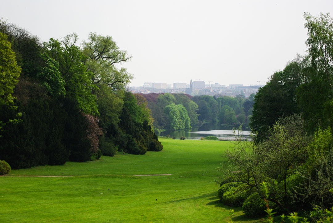 Grande pelouse dans le parc de Laeken