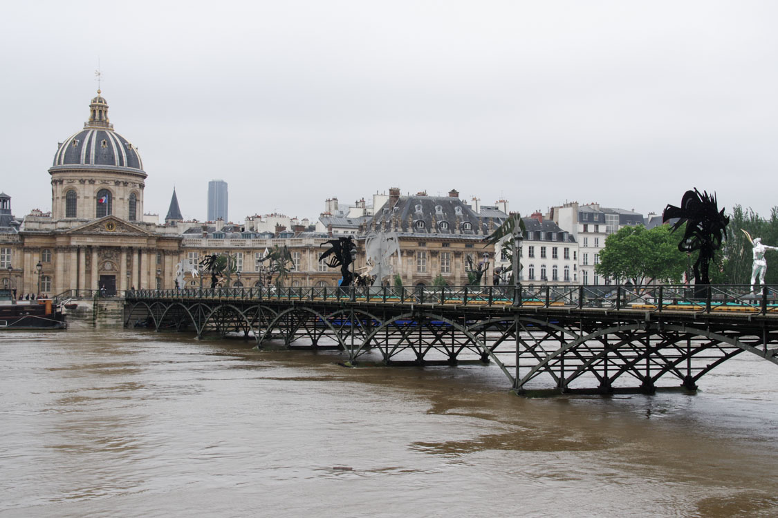 pont des arts - Crue de la Seine 2016