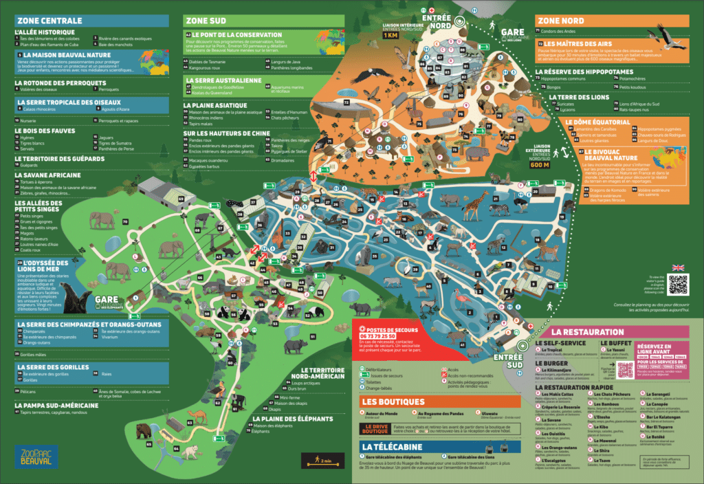 plan du zoo de Beauval