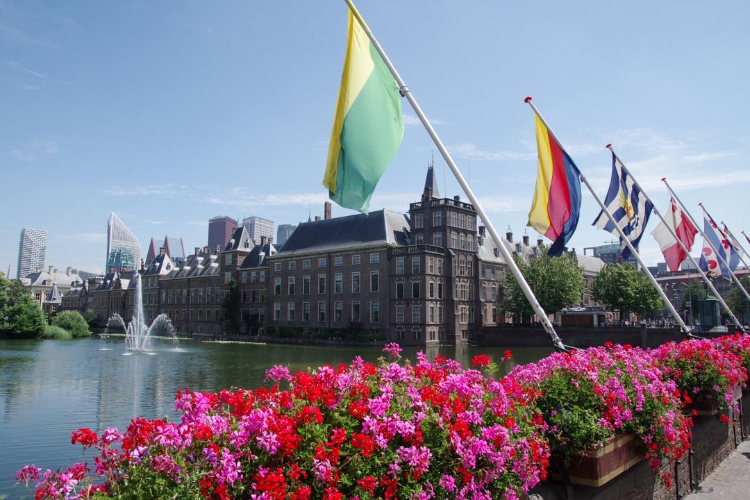 Bassin Hofvijver et vue sur le parlement des Pays Bas