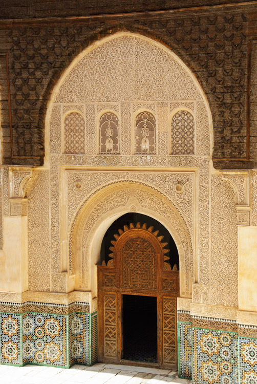 Porte ouvragée - Medersa Ali Ben Youssef - Marrakech