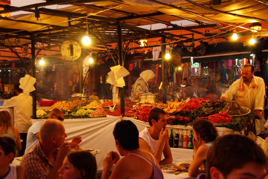 Les restaurants ambulant le soir sur la place de Jemaa El Fna