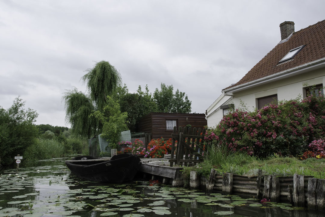 maisons fleuries dans le marais de Saint-Omer