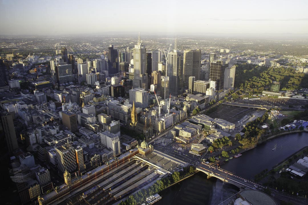 Point de vue depuis l'Eureka Sky Deck de Melbourne