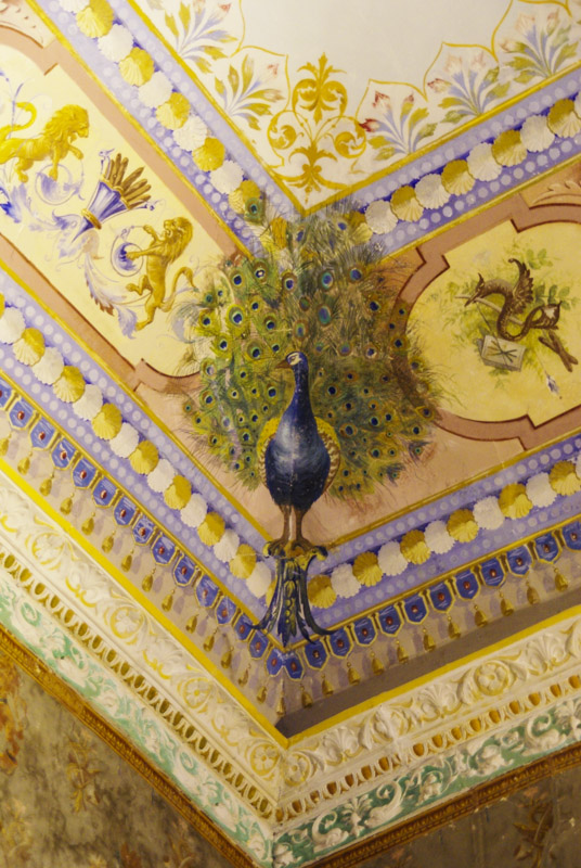 détail fresque du plafond au chateau de Donnafugata