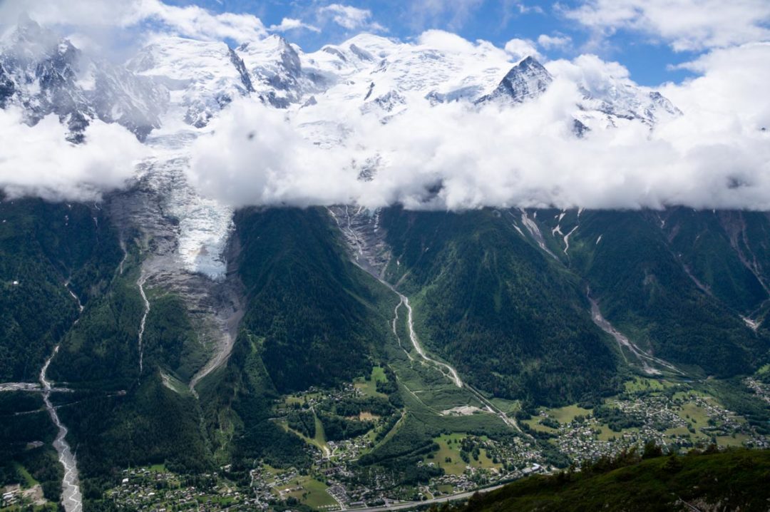 vue sur le Mont Blanc depuis le Refuge de Bellachat