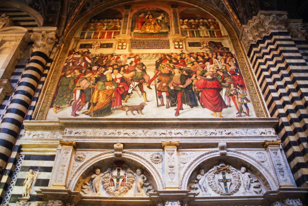 Fresque à l'intérieur de la cathédrale de Sienne