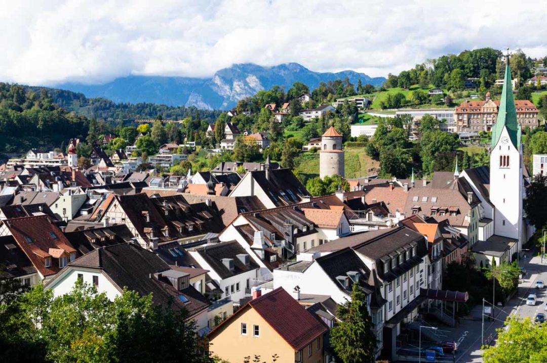 panorama sur la ville de Feldkirch en Autriche