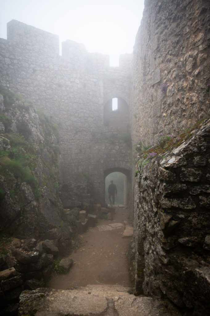le chateau de Peyrepertuse dans le brouillard