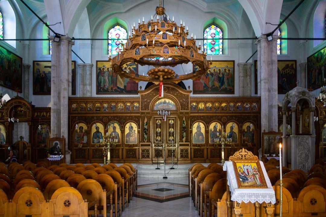 Intérieur de l'église orthodoxe d'Agios Titos à Heraklion