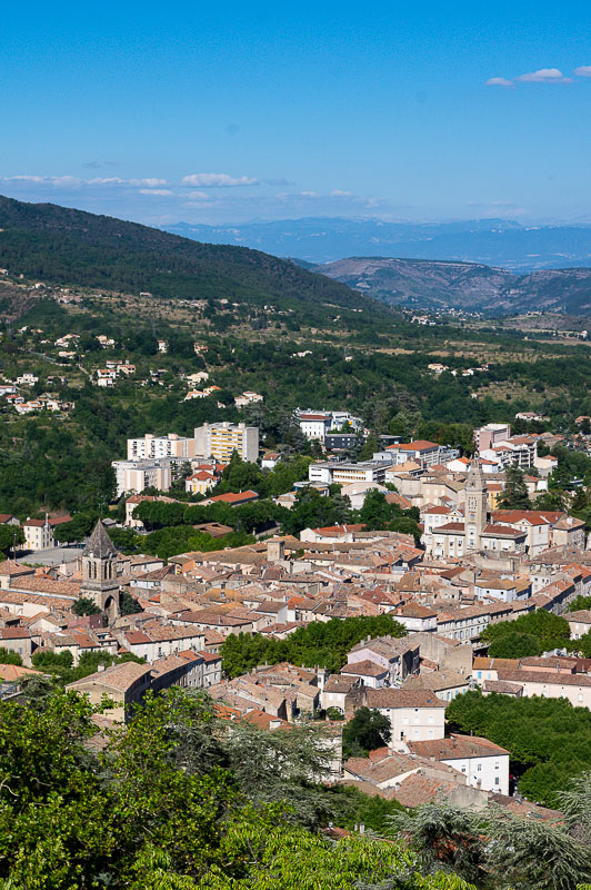Panorama sur Privas depuis le Mont Toulon
