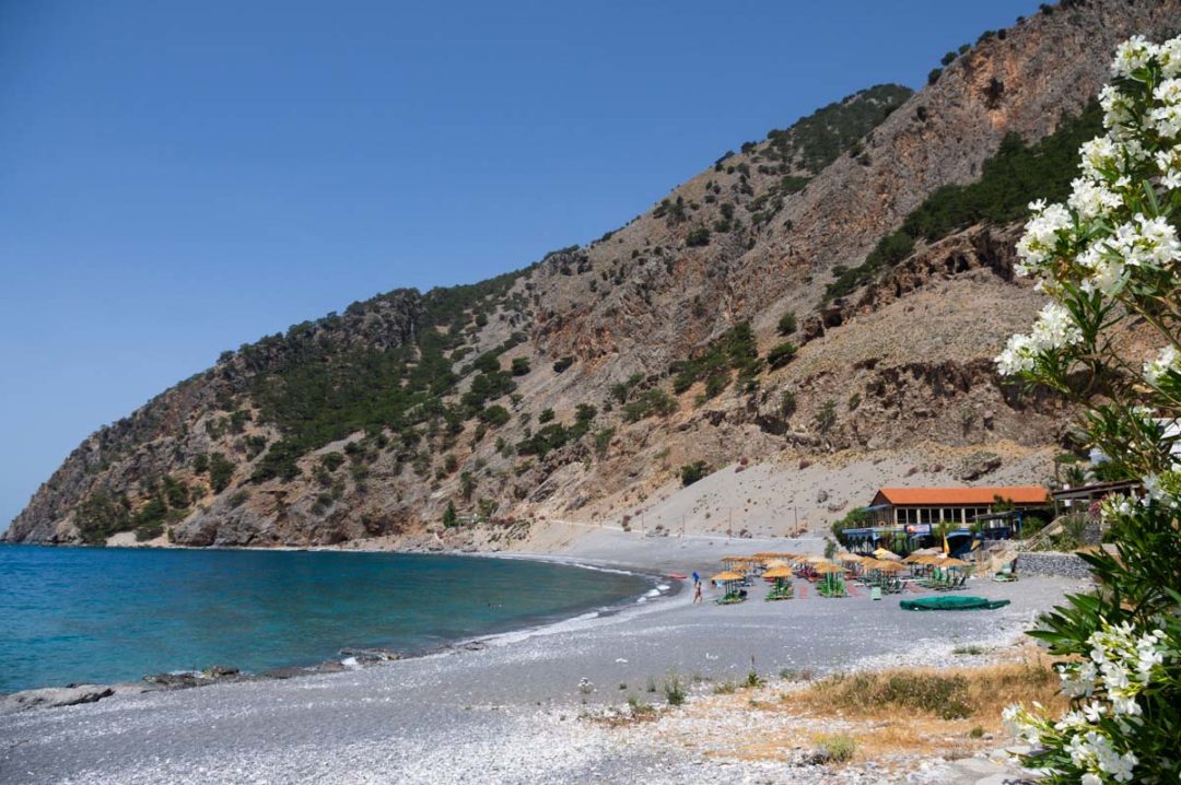 plage d'Agia Roumeli sur le sud de la Crète