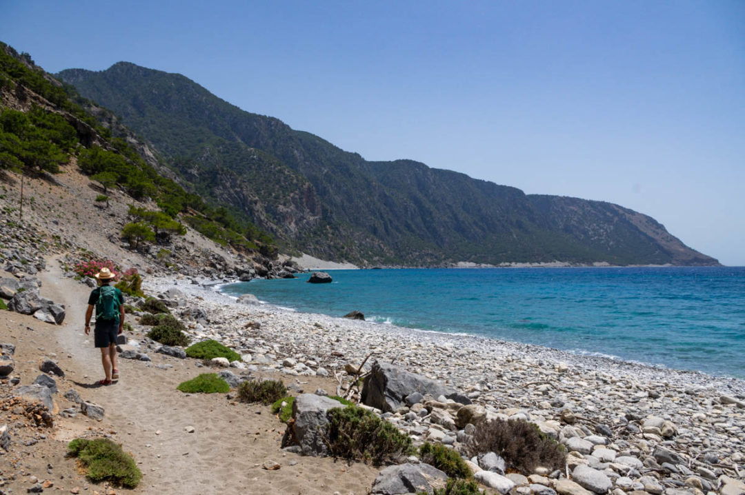 sentier du Littoral au sud de la Crète près d'Agia Roumeli