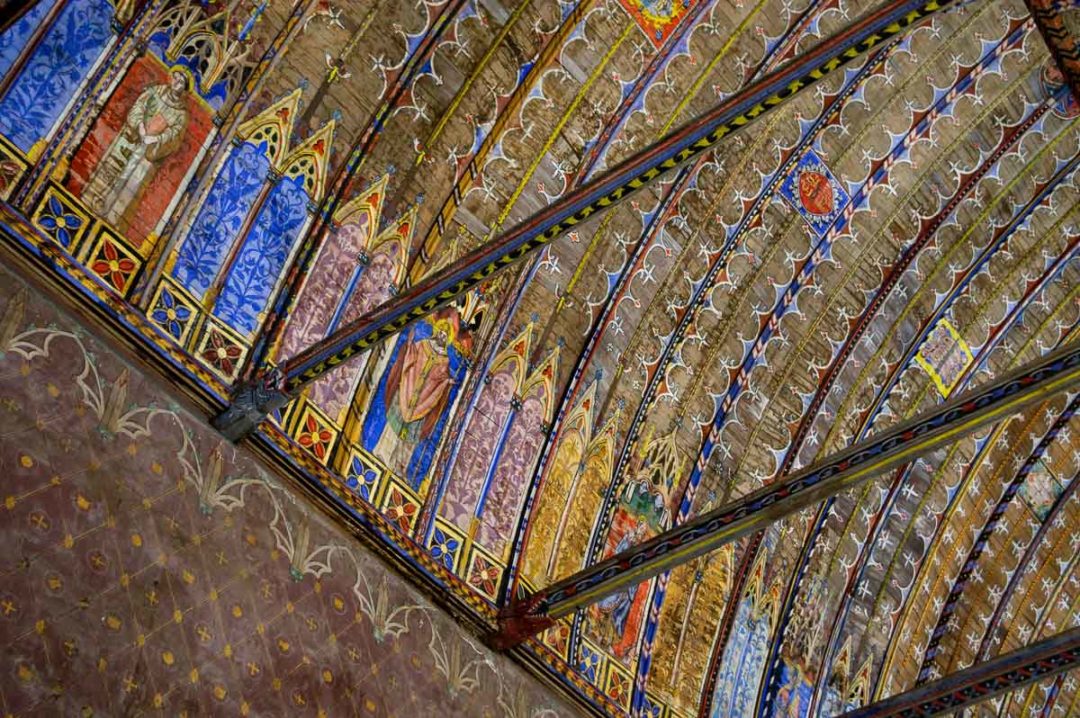 le plafond peint de l'église d'Illiers Combray
