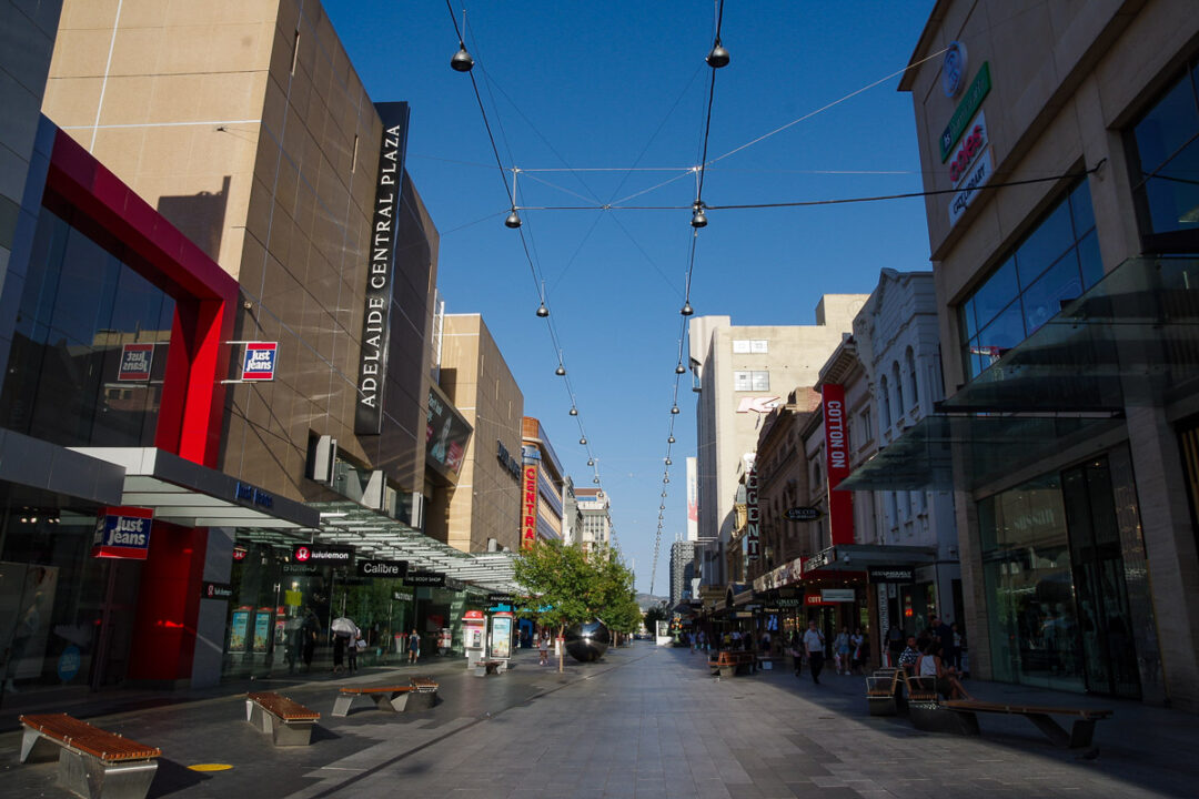 Rue pietonne de Rundle Mall à Adelaide