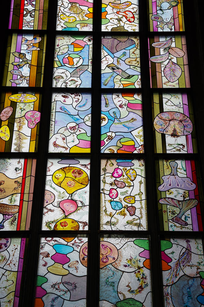 vitraux sur un thème scientifique à l'église de Nieuwe Kerk
