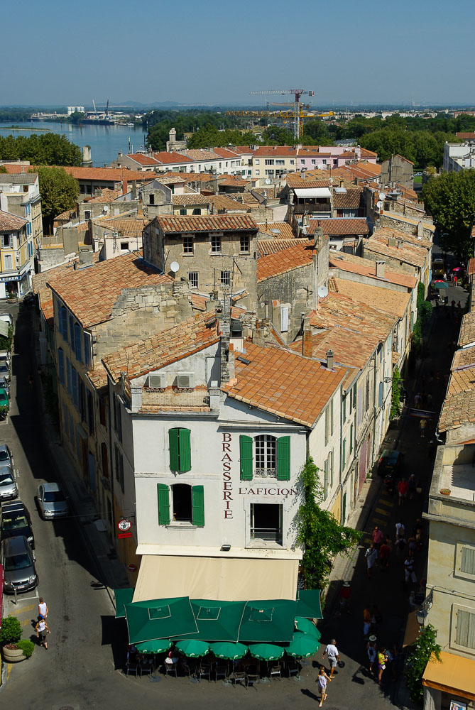 Panorama sur Arles, vue sur la brasserie L'Aficion