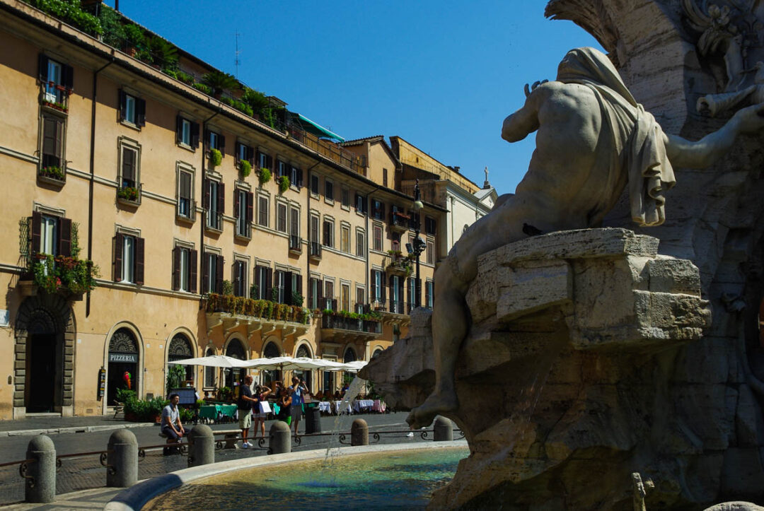Détail de la fontaine de la Piazza Navona
