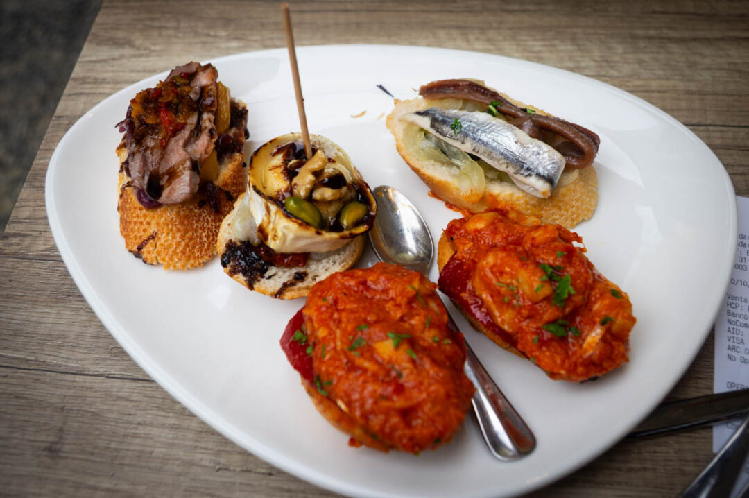 pintxos au restaurant Gandarias Jatetxea à San Sebastian