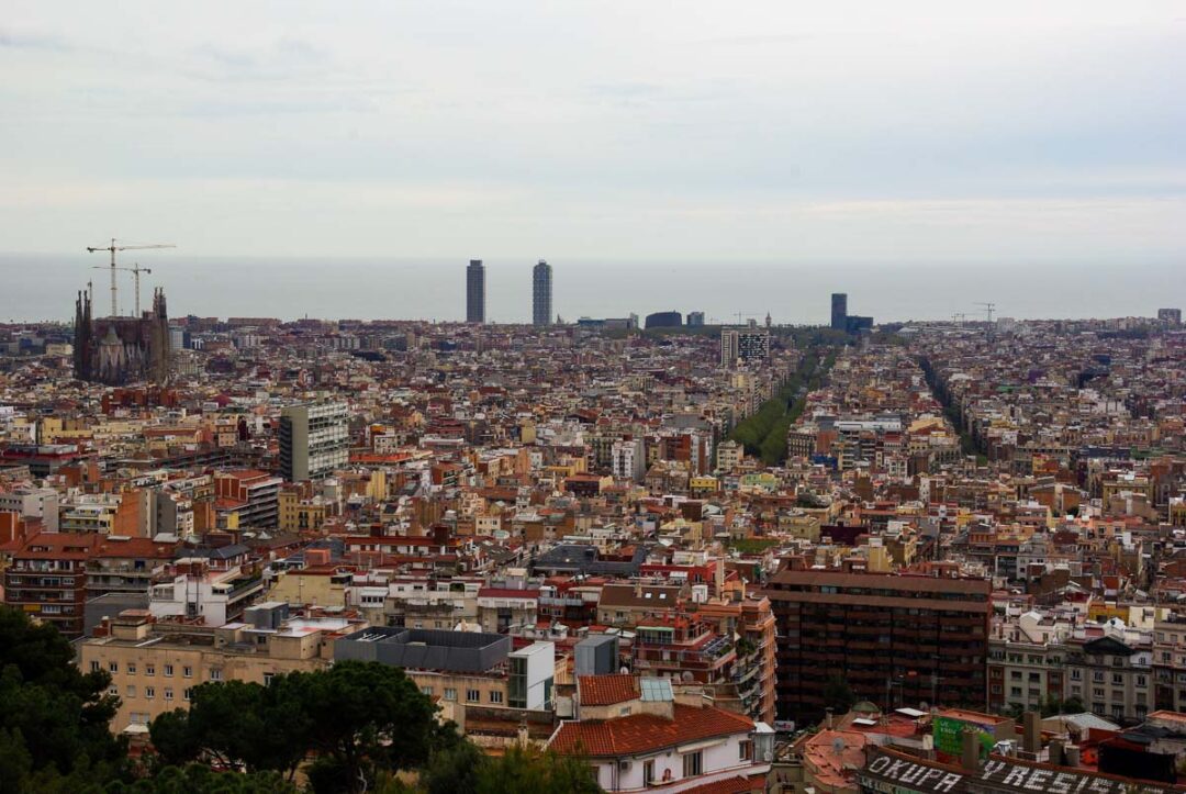 Panorama sur Barcelone depuis le Parc Guell