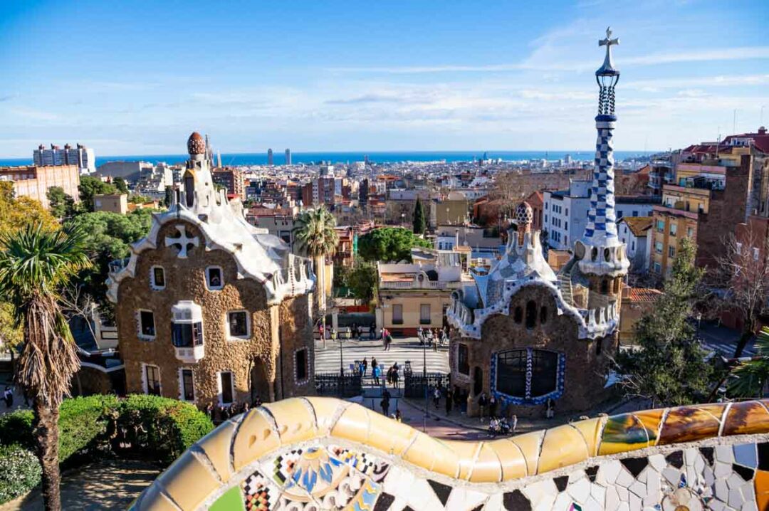 les maisons de l'entrée du Parc Guell