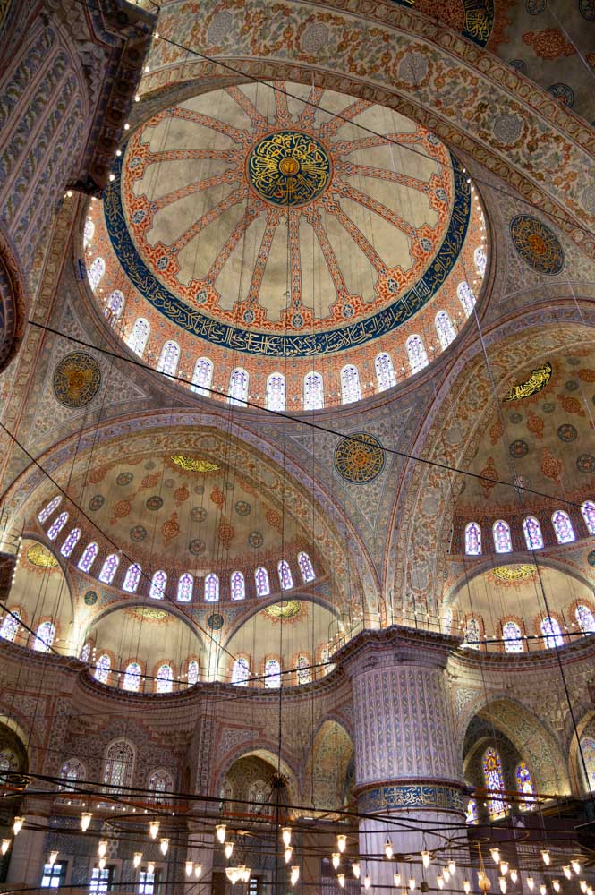 intérieur de la Mosquée Bleue à Istanbul