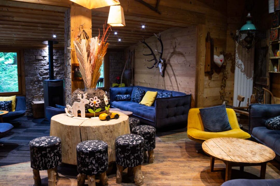 Espace commun très cosy à l'Hôtel & Spa Le Collet