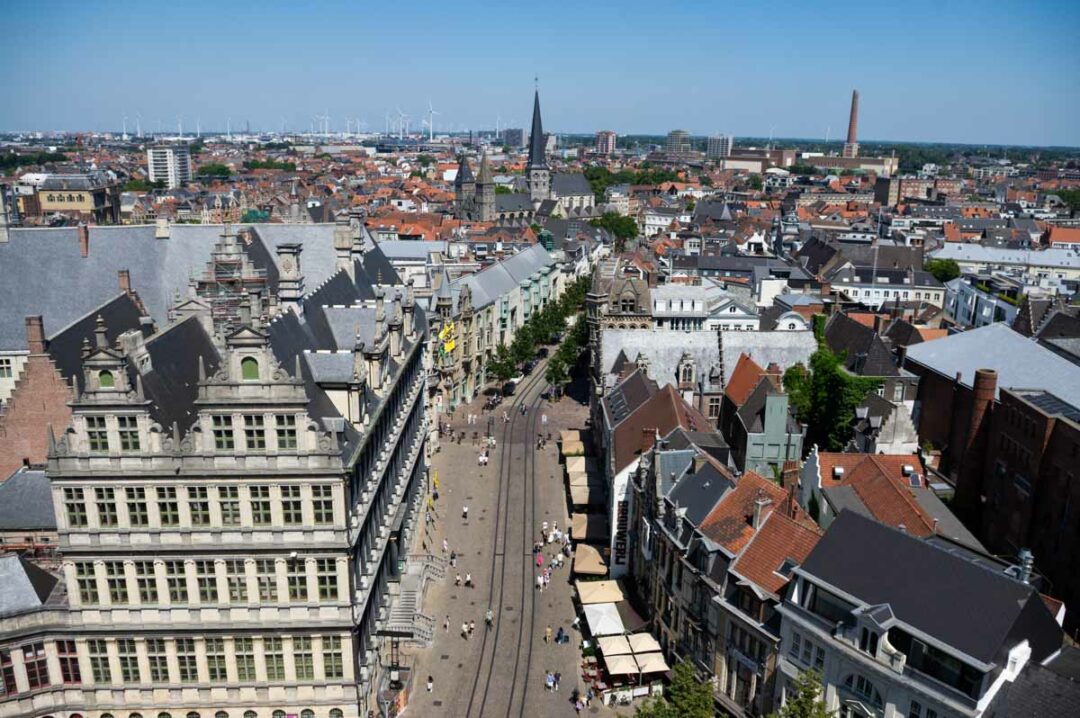 panorama depuis le beffroi de Gand