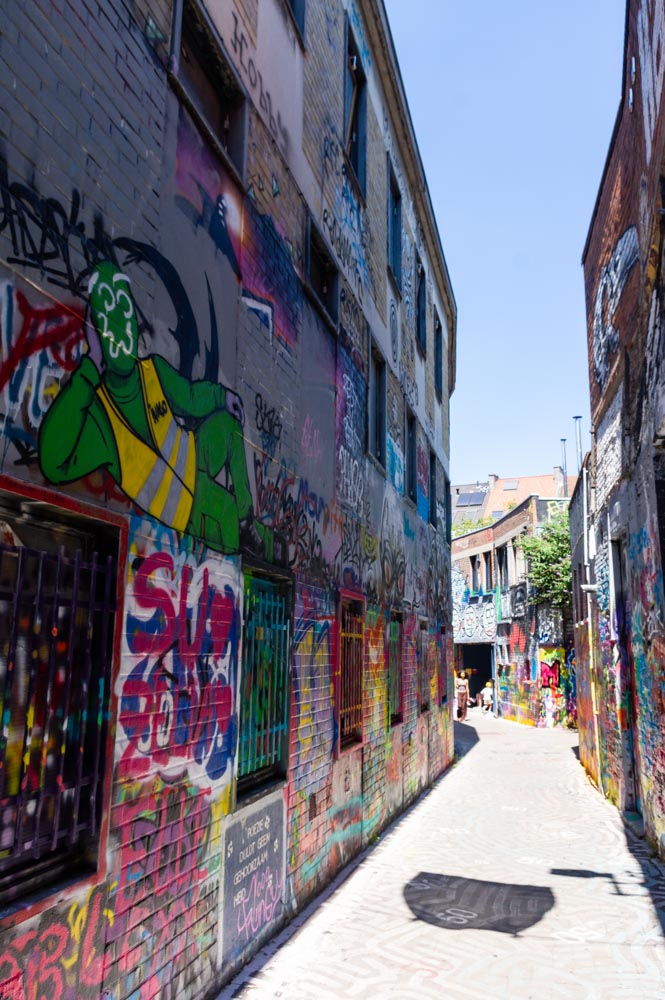 la rue des graffitis à Gand